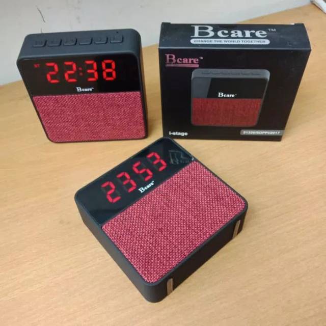 Speaker Bluetooth Bcare Plus Jam Original Hitam