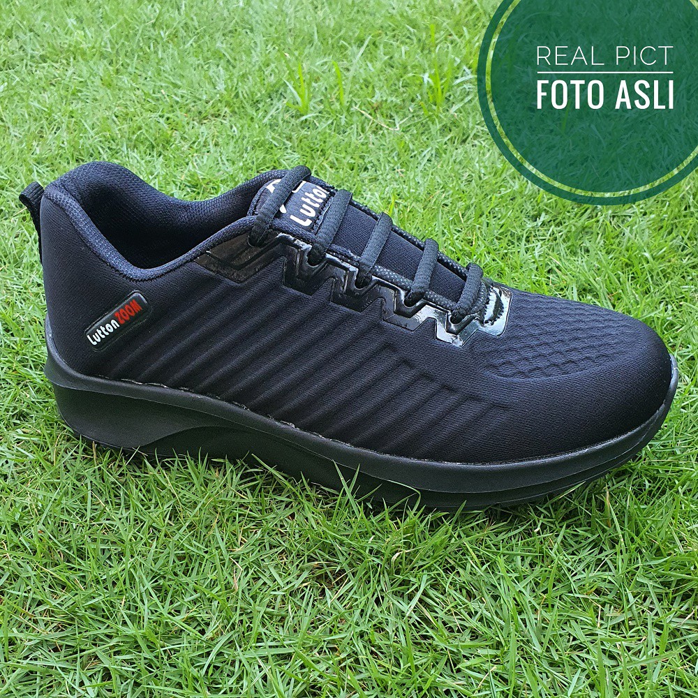 LUTTON - SEPATU SNEAAKERS NEO LUTTON HITAM POLOS / SEPATU SNEAKER TERLARIS TERBARU