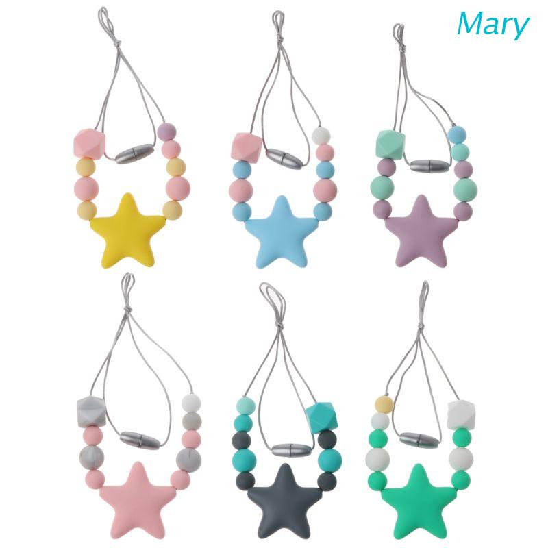 Mary 1PC Kalung Teether Bayi Bahan Silikon BPA Free