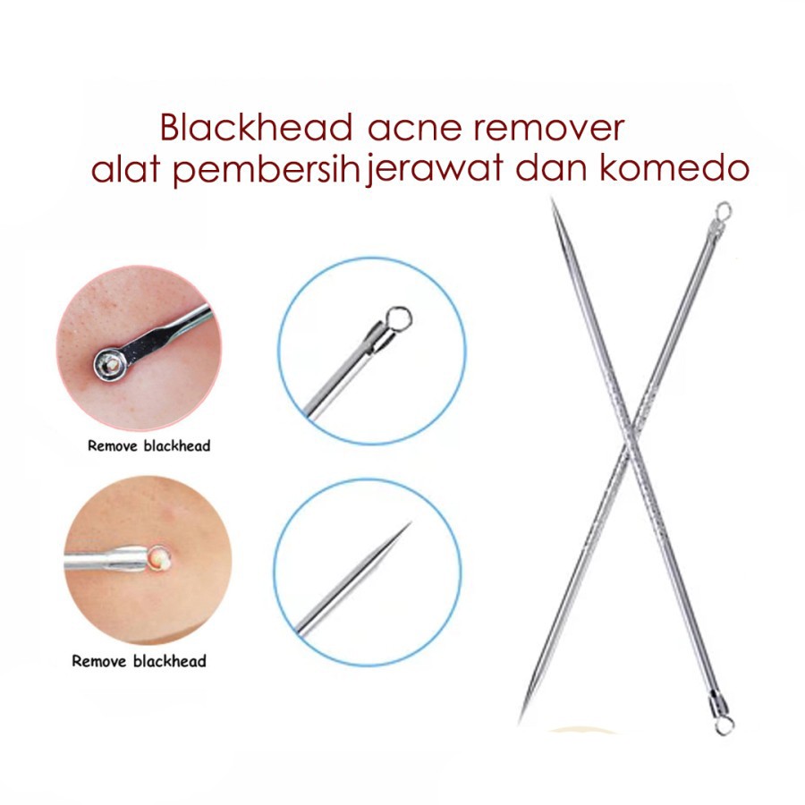 Set Alat Pembersih Komedo Dan Jerawat 2 In 1 Alat Pencet Komedo Jerawat