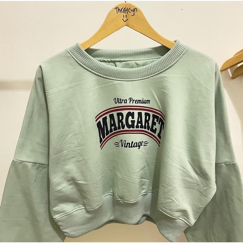 MARGARET VINTAGE SWEATER CROP OVERSIZE WANITA - ATASAN KEKINIAN TERLARIS