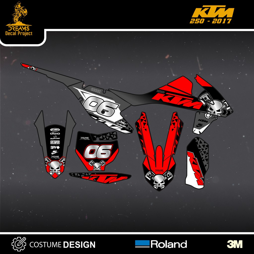 Decal Sticker KTM 250 2017 Merah Putih