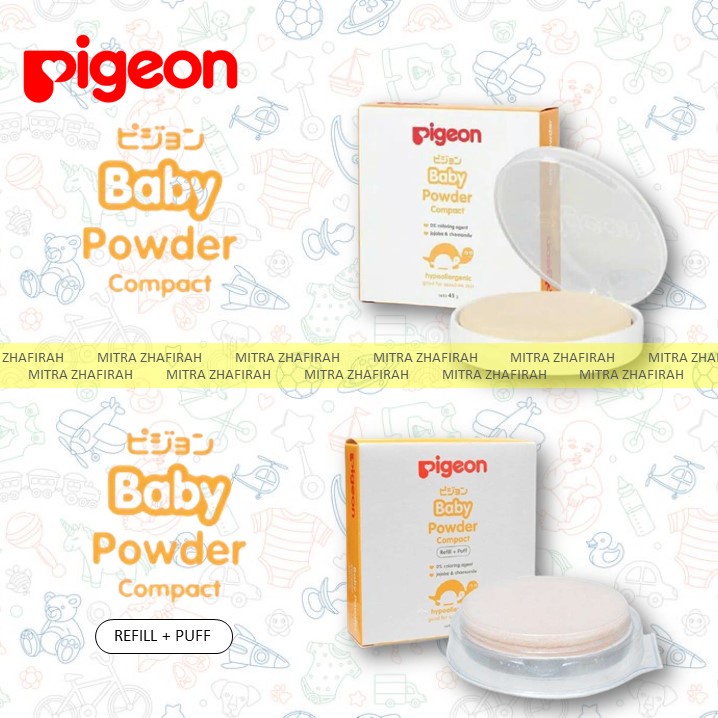 ✅MZ✅ Bedak Bayi COMPACT PIGEON 45gr - PIGEON BABY COMPACT 45gr - PIGEON BEDAK PADAT BAYI 46gr Wangi Chamomile dan JOJOBA