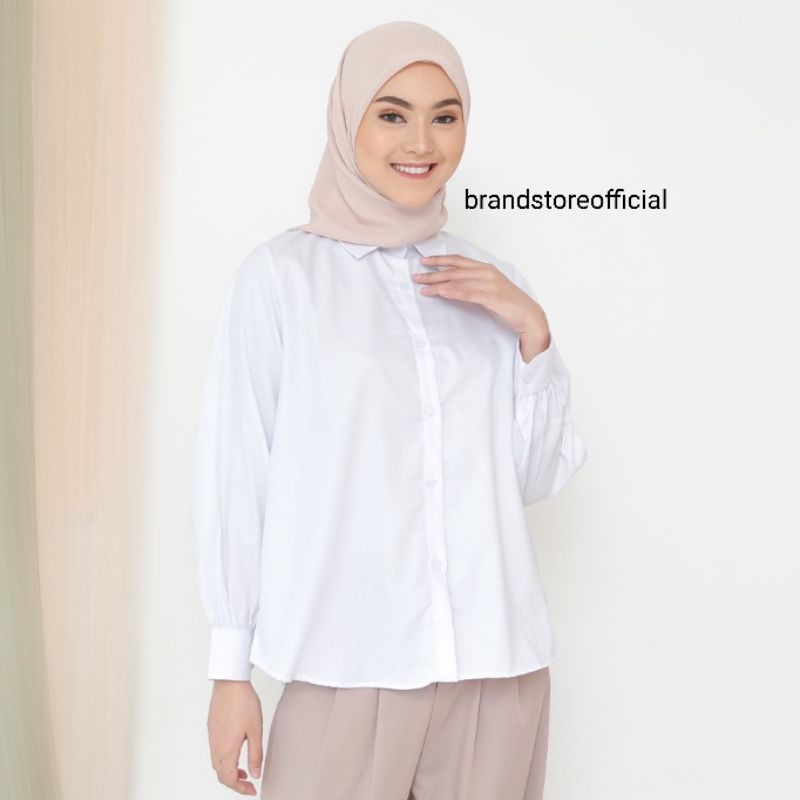 BLOMIA SHIRT KEMEJA POLOS WANITA OVERSIZE SHAKILA BOTTEGA BRANDSTORE