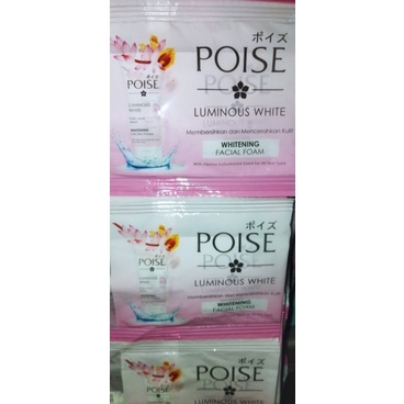 Poise whitening facial foam 9gram sachet