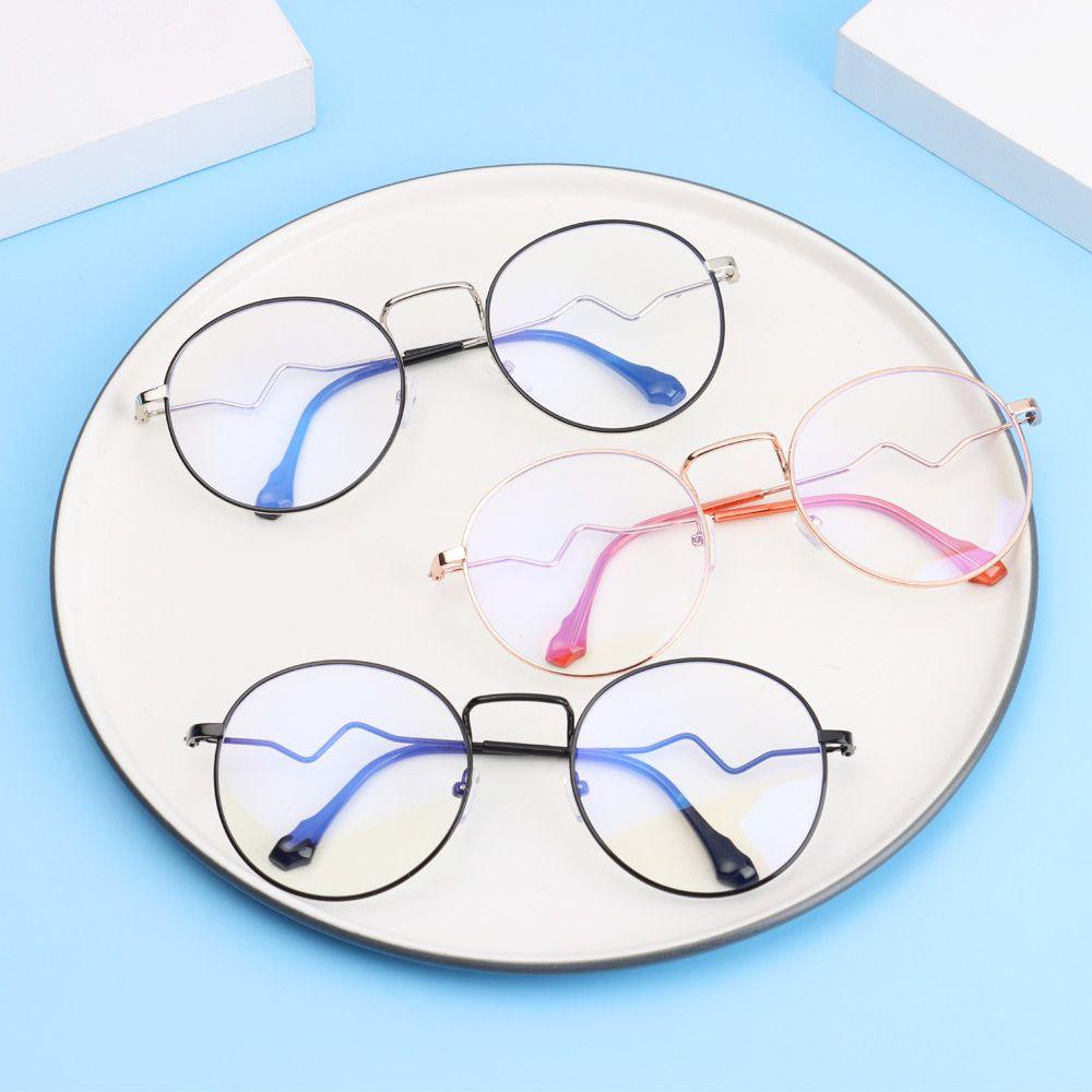 Lily Vintage Bulat Miopia Kacamata Unisex Wanita Fashion Anti-Letih Berlian Studded Eyewears