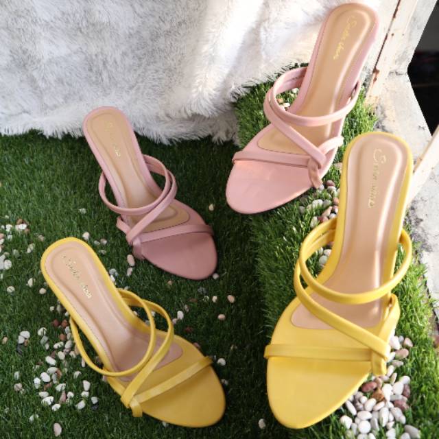 Sophia Heels Korea Heels Wanita Trendy Heels Kaca Kekinian