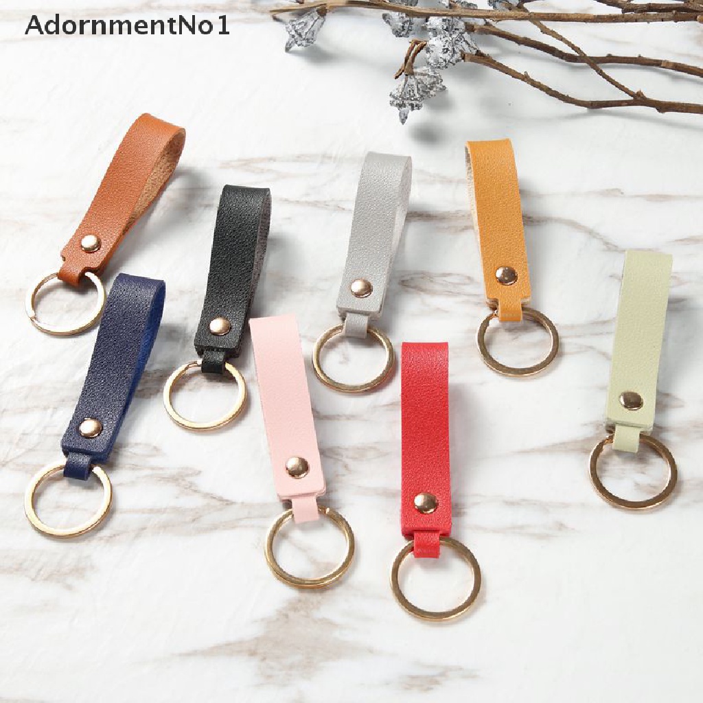 (AdornmentNo1) Gantungan Kunci Tali Lanyard Bahan Kulit PU Gaya Casual