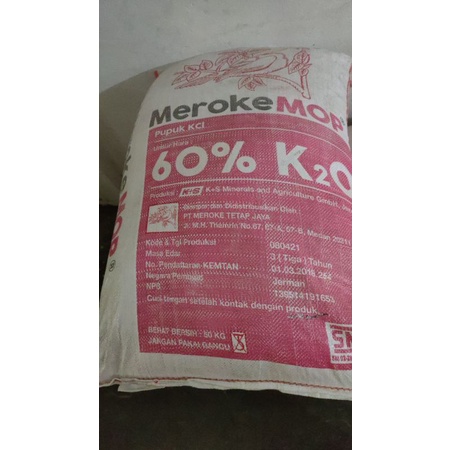 pupuk kcl meroke / meroke mop kemasan 50kg