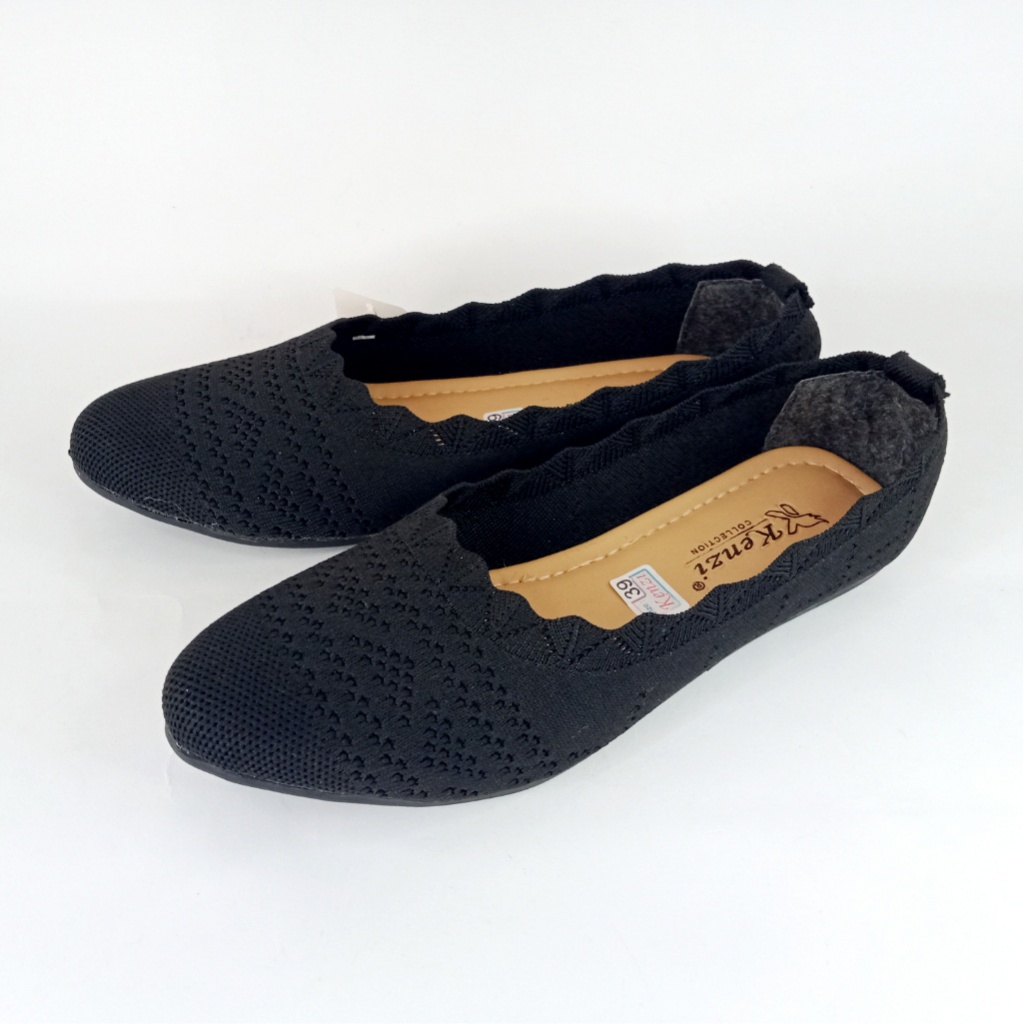 Sepatu Wanita Kenzi Rajut 01 Size 37-40 Hitam