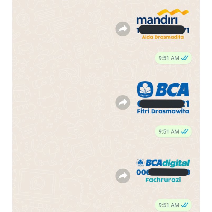 Stiker Rekening Semua Bank