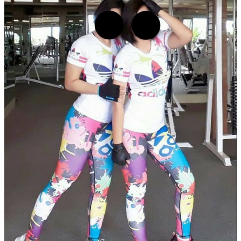 Set baju senam murah SXB ADIDAS GROPI SHORT SLEEVE AND LEGGING SUPERNOVA