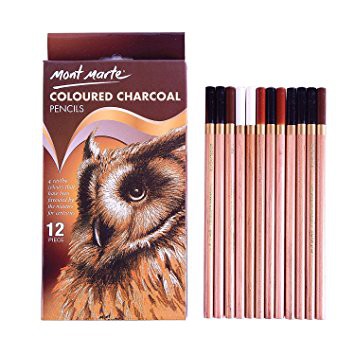 Mont Marte Coloured Charcoal Pencils set 12