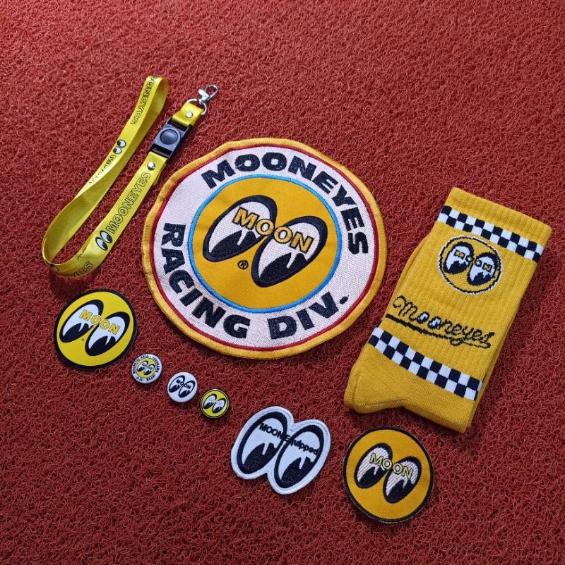 Backpatch bordir MOONEYES Satu paket hemat Free Socks / Patch Best Quality