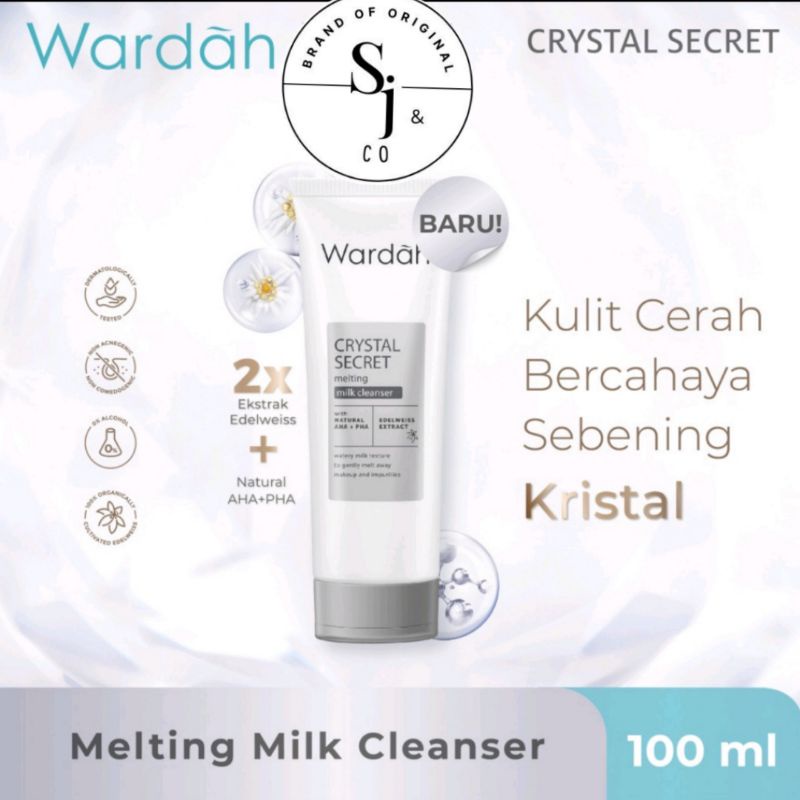 Wardah Crystal Secret Melting Milk Cleanser / White Secret Pure Brightening Cleanser 100 ml