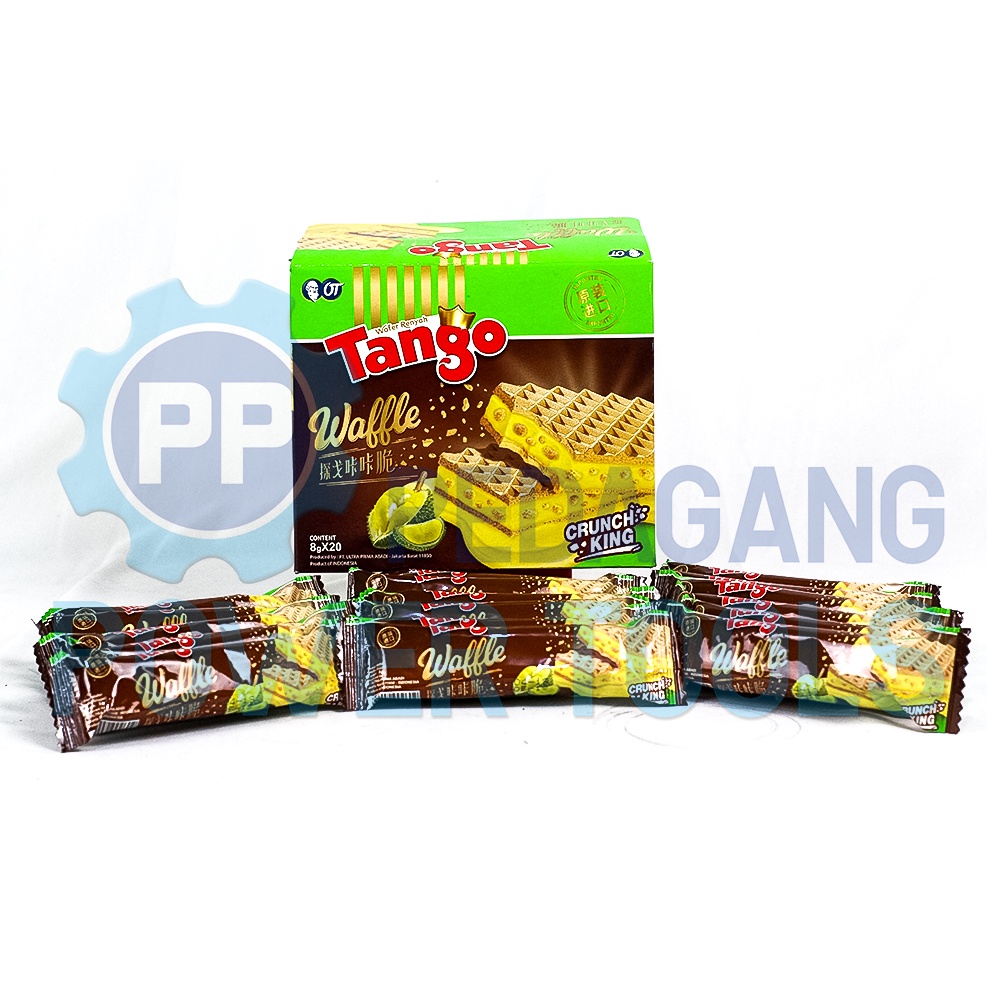 Jual TANGO 1 BOX WAFER RASA DURIAN WAFFLE CRUNCH KING RENYAH SNACK ...