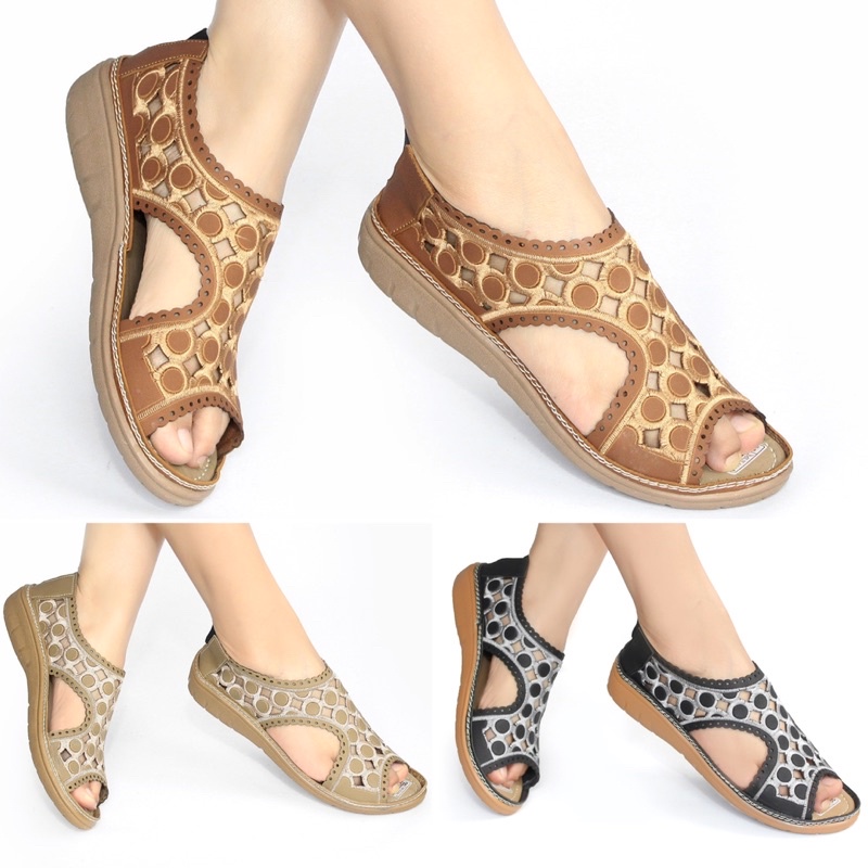 SEPATU WANITA FLATSHOES KARET MULAN ORIGINAL TERBARU KEKINIAN FLAT SHOES PEREMPUAN IBU 2290