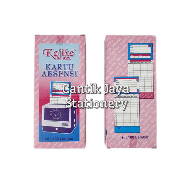 

Kartu Absensi Kojiko 929 per pak/ 100 lembar
