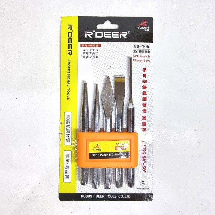 RDEER Punch Chisel Set 5pcs 80-105