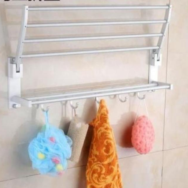 Rak Handuk Gantungan Dinding Aluminium Towel Hanger Toilet Kamar Mandi