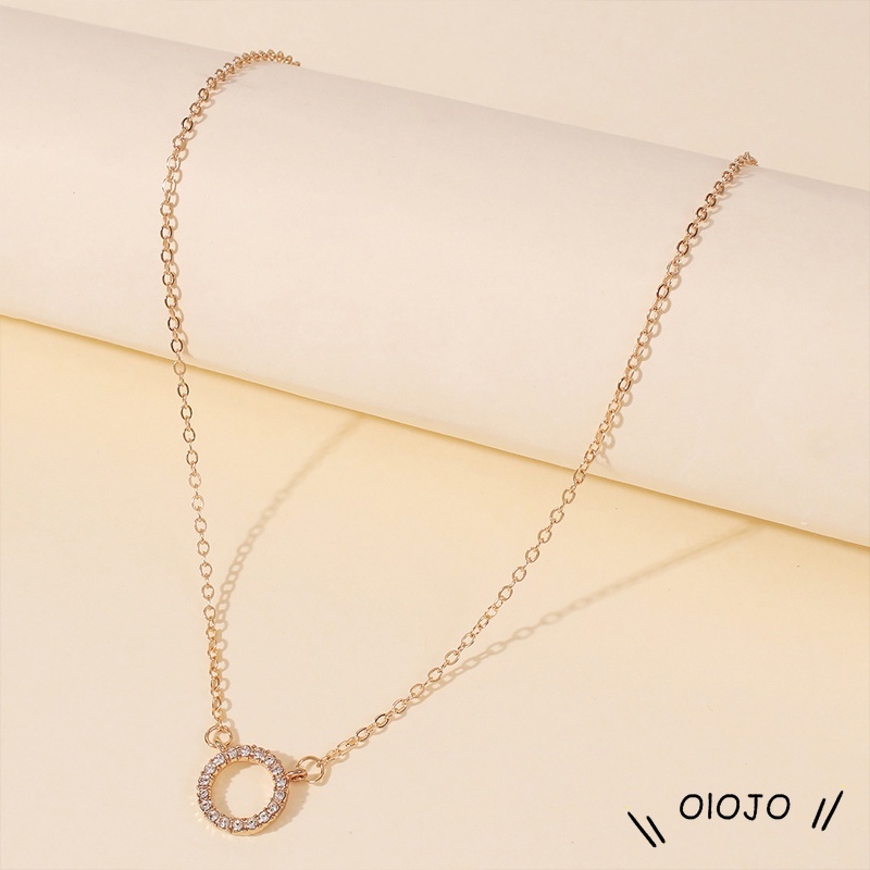 【COD】Korea Kalung Bulat Berlian Klavikula Rantai Fashion Geometris Kalung Untuk Wanita Perhiasan Aksesoris