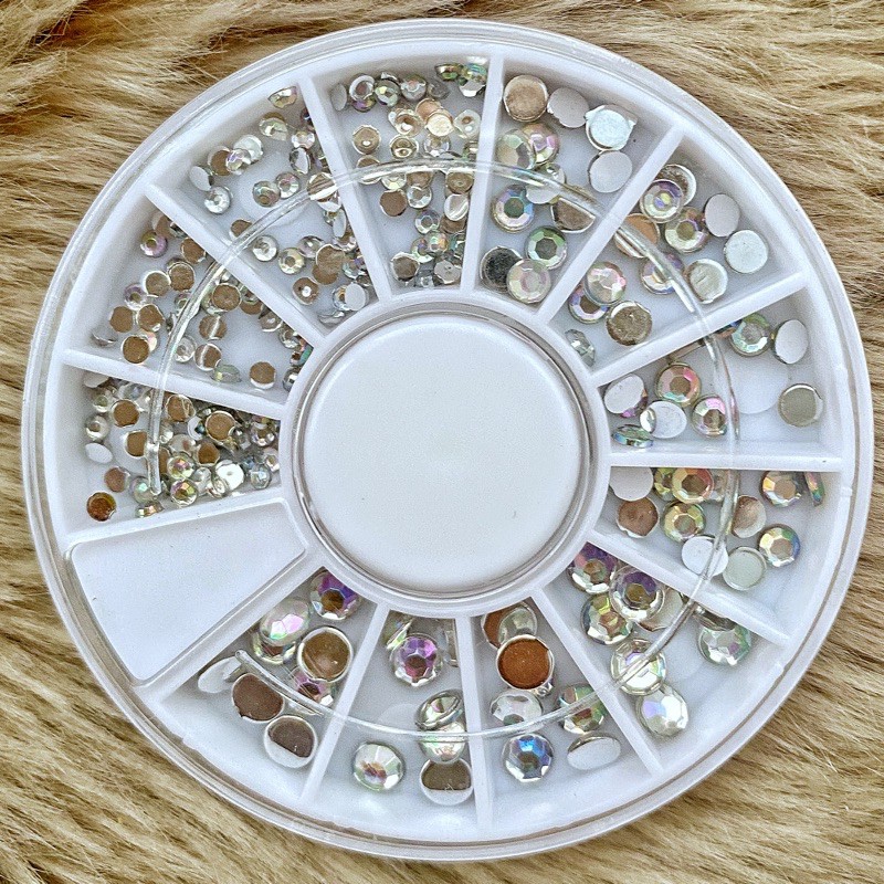 Swarovski crystal nail wheel mix shape rhinestone mutiara pearl