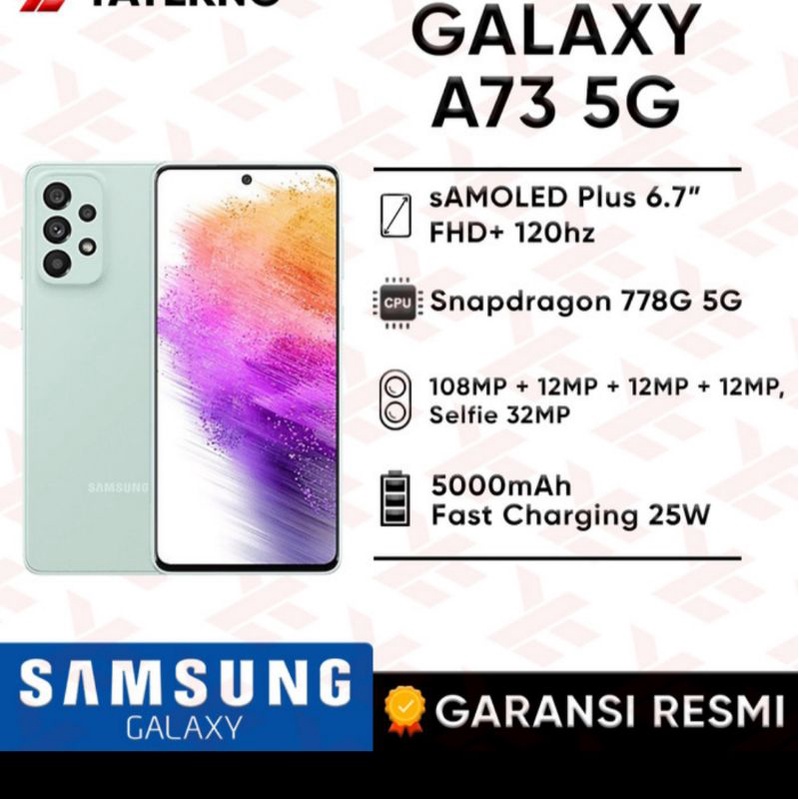Samsung Galaxy A73 5GB 6/128Gb, Garansi Resmi Grey