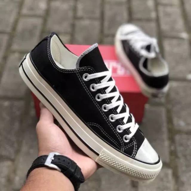 Sepatu Converse Chuck Taylor 70S Black Hitam Sneakers Casual Import Vietnam Premium BNIB Pria Wanita