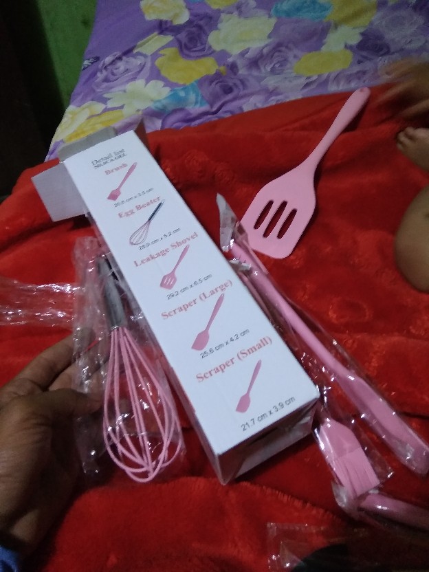 Peralatan Masak Serbaguna Sutil Spatula Set 5pcs Kitchen Cooking Tool Telfon Silicone