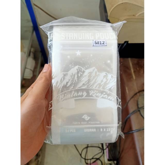 Standing Pouch Bening / Plastik Kemasan Makanan Berdiri Klip 9x15