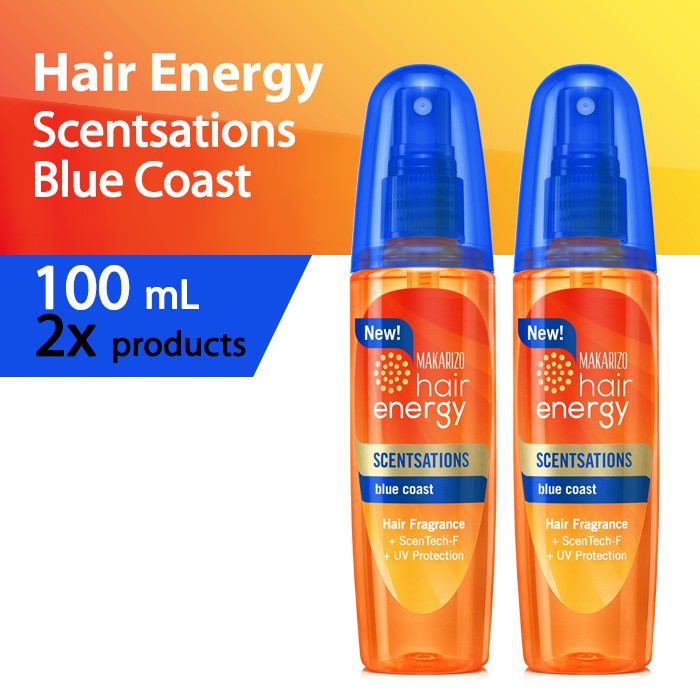 PAKET ISI 2 - Makarizo Hair Energy Scentsations Blue Coast 100 mL Parfum Rambut