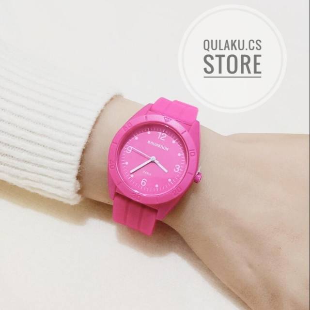 [1971] JAM TANGAN WANITA CANTIK BRUNBRUN RUBBER DENGAN PILIHAN WARNA YG SOFT