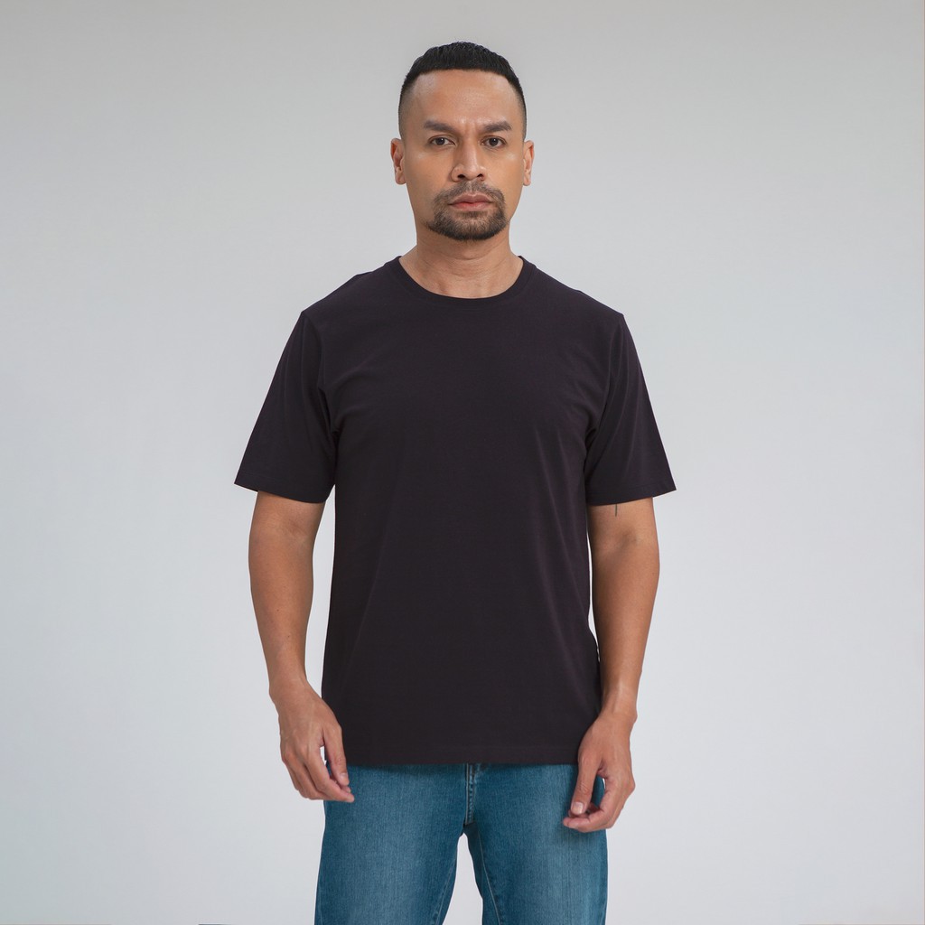 ✚ALOWALO - Basic Tshirt Premium Crew Neck Men Black