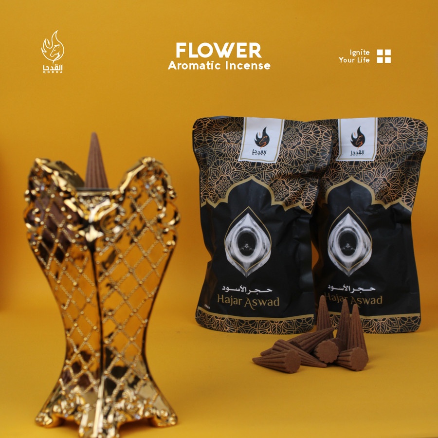 Bukhur Buhur Dupa Kerucut Aromaterapi Qodha isi 50 Pcs Aroma HAJAR ASWAD