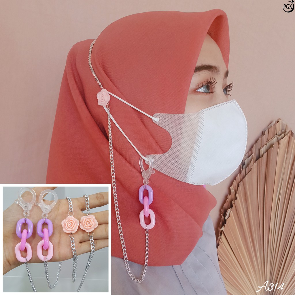 PGX Strap Masker 2in1 Konektor Headloop Tali Masker Kalung Masker Rantai Aksesoris Fashion - A314