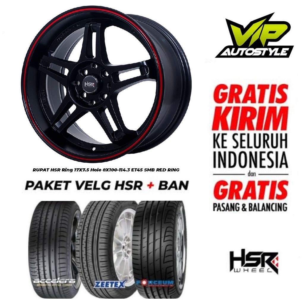 Paket Velg Mobil Dan Ban Mobil Accelera Forceum HSR RUPAT R17 Ring 17 Untuk Mobil Avanza Xenia Livin