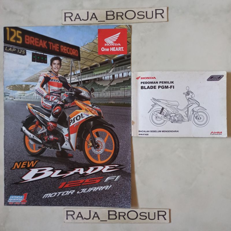 Buku pedoman pemilik/Manual Book Honda Blade PGM FI + Poster brosur katalog leaflet Honda Blade/Blad
