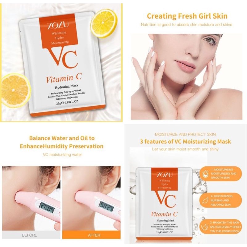 Medan Termurah Korean Mask Zozu Vitamin C Hydrating Mask/Masker Vitamin C