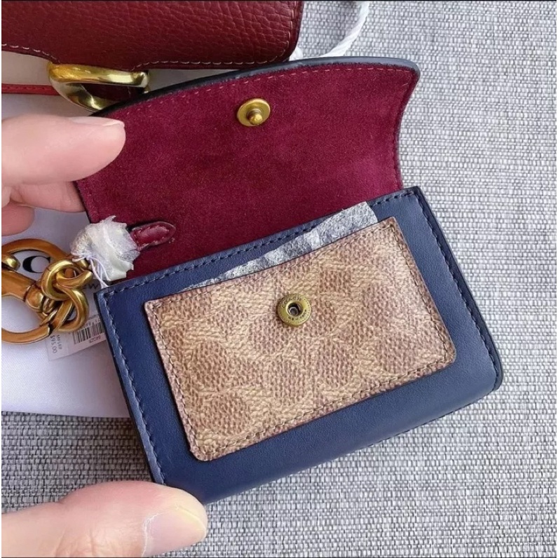 Coach Mini Parker Bag Charm In Colorblock Signature Canvas With Snakeskin Detail (89408)