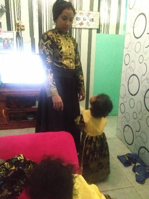 Bg - Batik Couple Keluarga Family Ramadhani Rafa Maura Couple - Sania Ruffle Batik Couple Ori Ndoro
