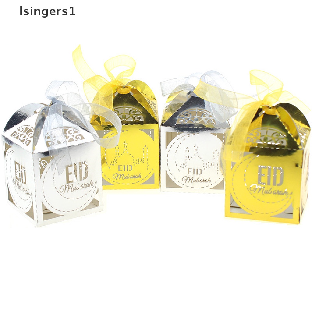 (lsingers1) 10pcs / Set Kotak Permen Desain EID Mubarak Untuk Hadiah Ulang Tahun