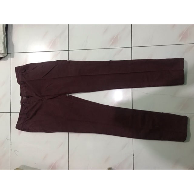 Celana Chino Screamous Original Panjang Warna Maroon