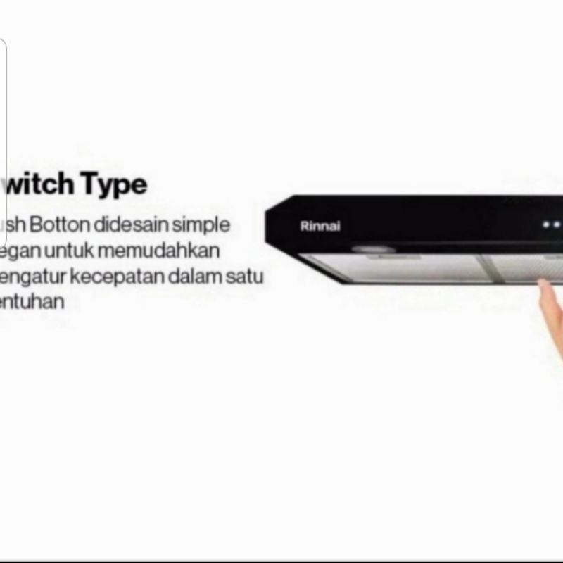 Rinnai Cooker Hood Slim 70 cm RH 127 B Hitam / RH 127 SS  Sillver Stainless