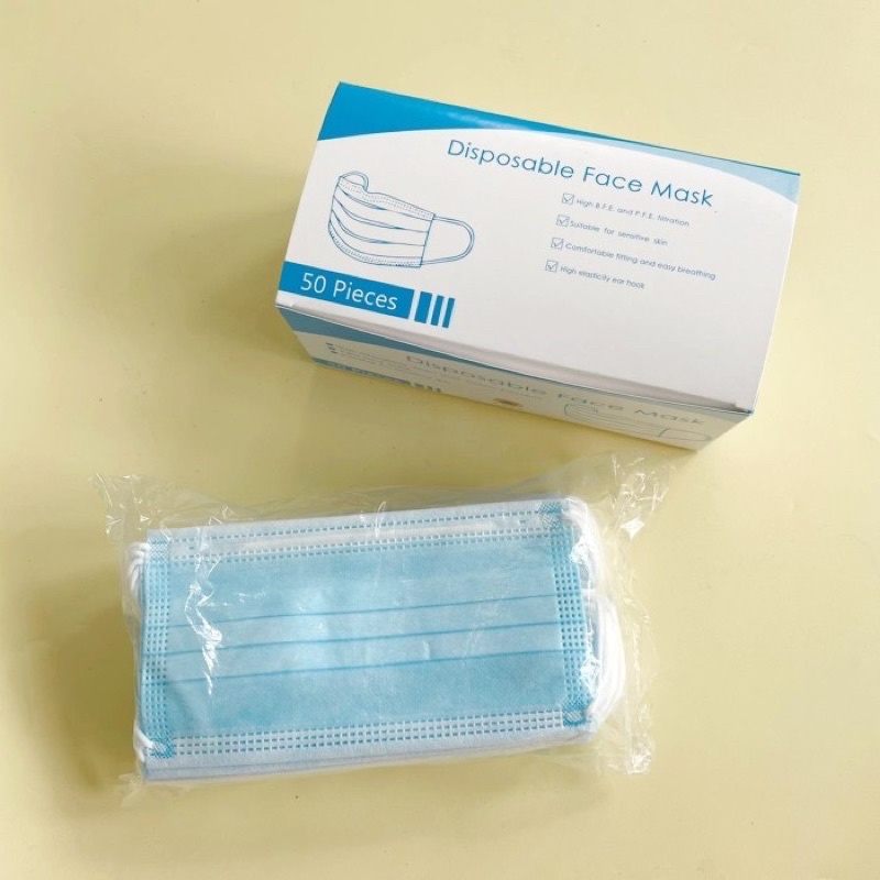 Masker Tali Disposable 3ply (TERMURAH!) isi 50