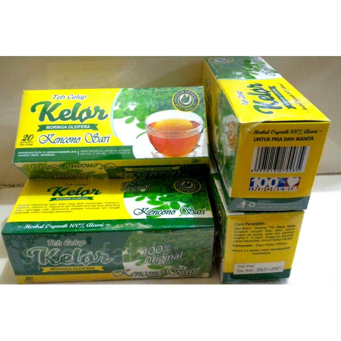 

Teh celup daun kelor kencono sari Teh herbal original Asli