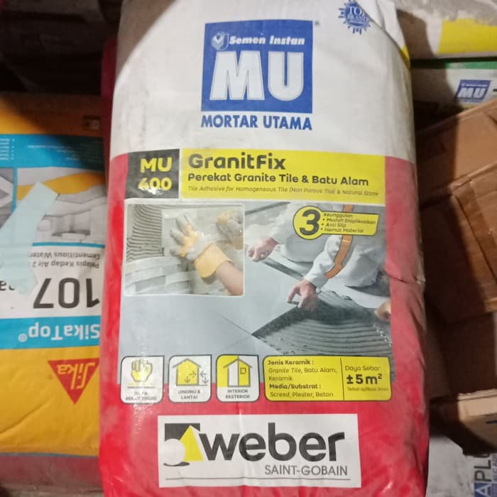 MORTAR UTAMA 400 perekat granit batu alam