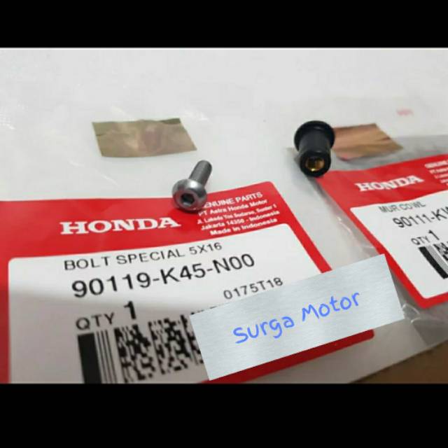 Baut mur karet Visor cover meter CB150R SE CBR150R CBR250R Facelift ORI AHM 90111-KW3-003 90119-K45-