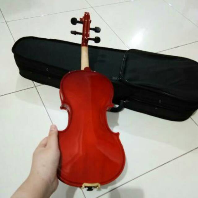 Biola 1/4 1/8 Deluxe violin biola Deluxe merk Dluxe violin anak lengkap dgn case rosin bow