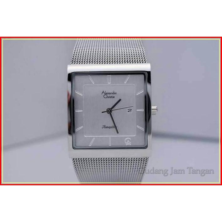 JAM TANGAN PRIA ALEXANDRE CHRISTIE AC 8333 ALL SILVER ORIGINAL