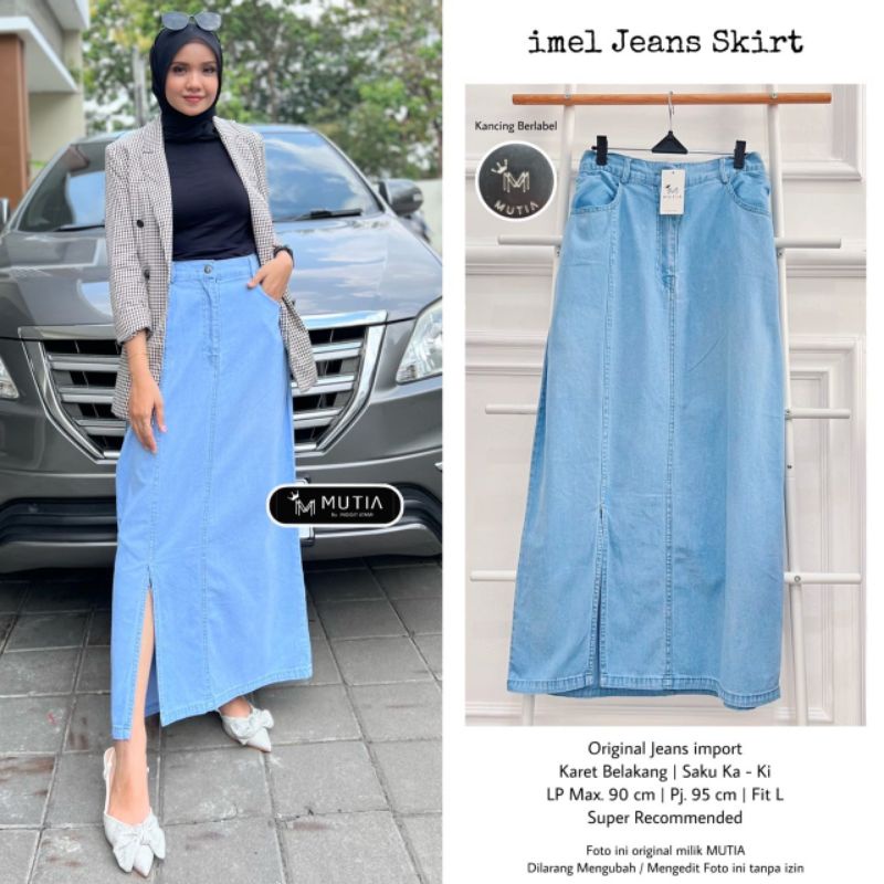 IMEL JEANS SKIRT BY MUTIA / ROK JEANS WANITA MUSLIMAH / Rok wanita premium